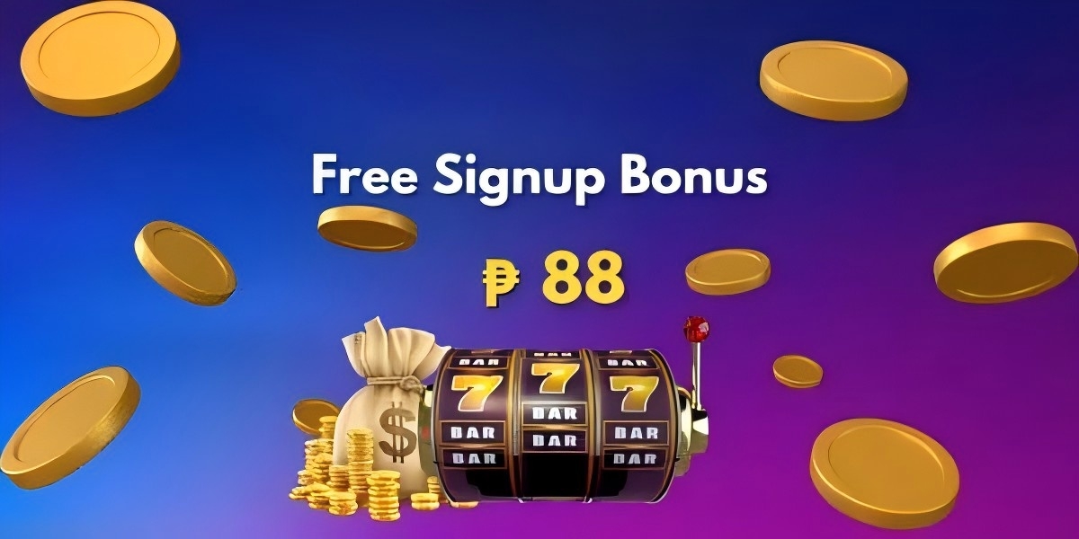 Promo banner artwork with golden coins and slot reels